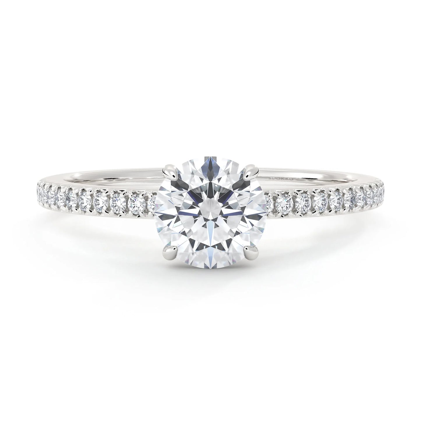 Suokko Timanttikorut -timanttisormus valkokultaa, jossa istutettuna 25 timanttia. Tuotekoodi KR19039BR75