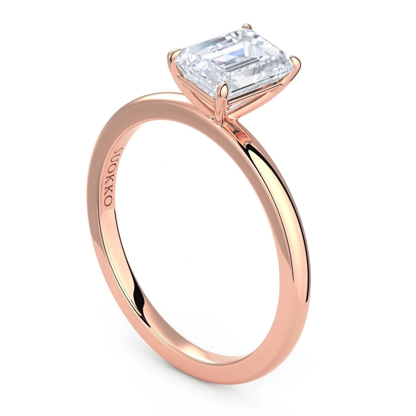 Suokko Timanttikorut -timanttisormus rosakultaa, jossa istutettuna yksi timantti. Tuotekoodi KR19040EC100