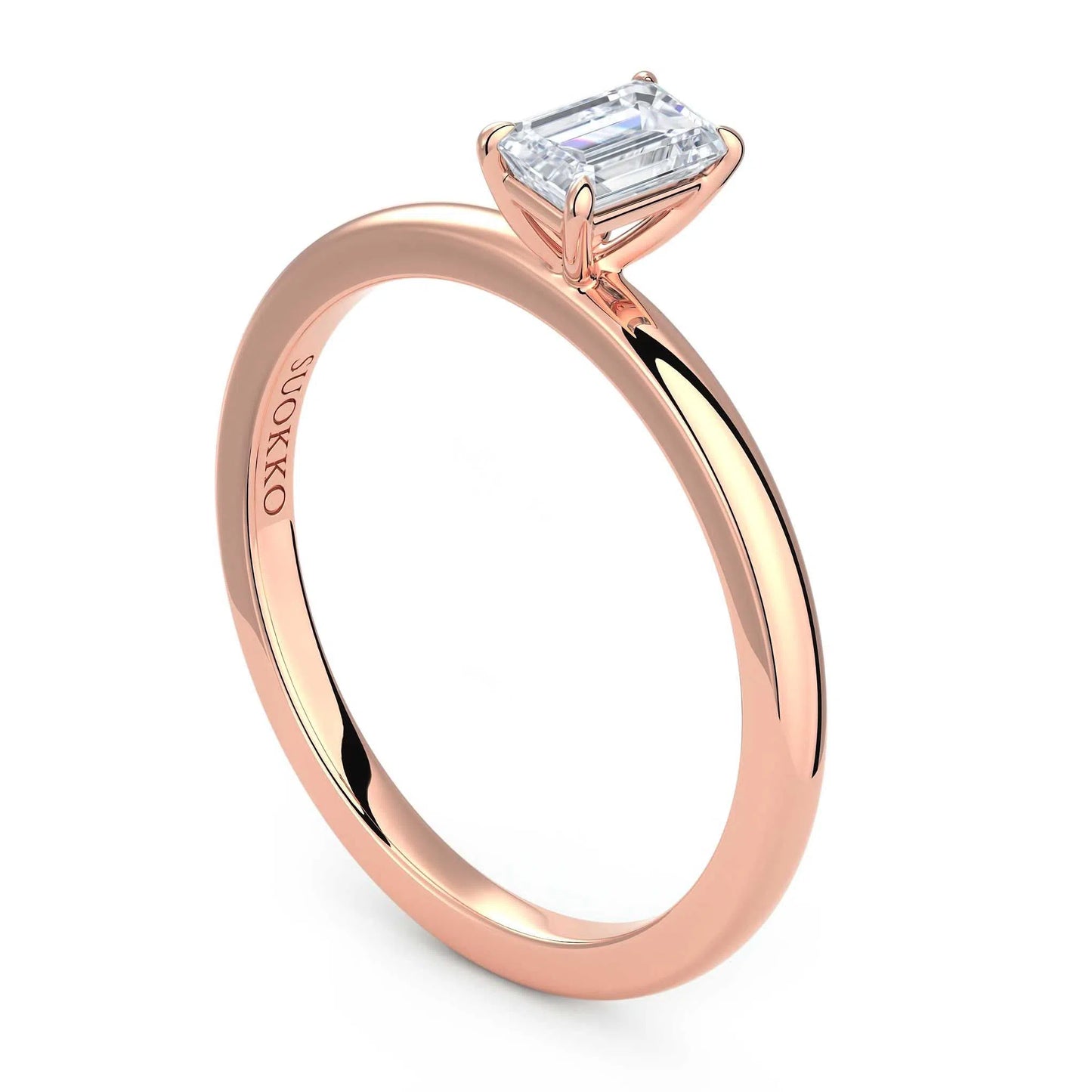 Suokko Timanttikorut -timanttisormus rosakultaa, jossa istutettuna yksi timantti. Tuotekoodi KR19040EC30