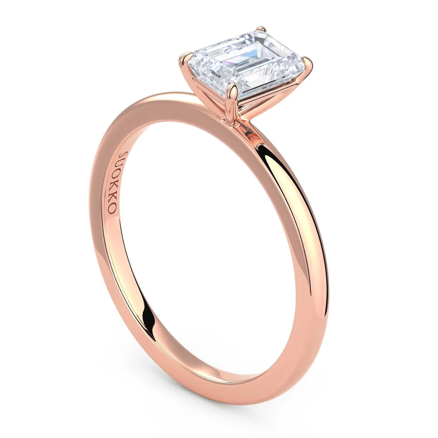 Suokko Timanttikorut -timanttisormus rosakultaa, jossa istutettuna yksi timantti. Tuotekoodi KR19040EC75