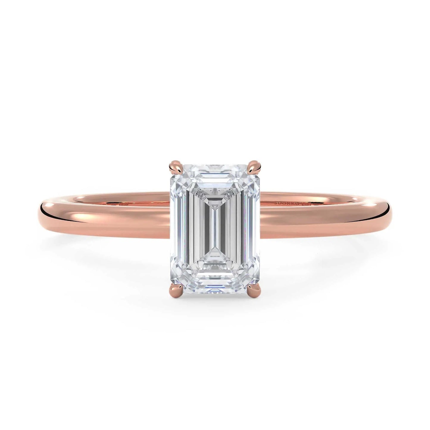 Suokko Timanttikorut -timanttisormus rosakultaa, jossa istutettuna yksi timantti. Tuotekoodi KR19040EC75