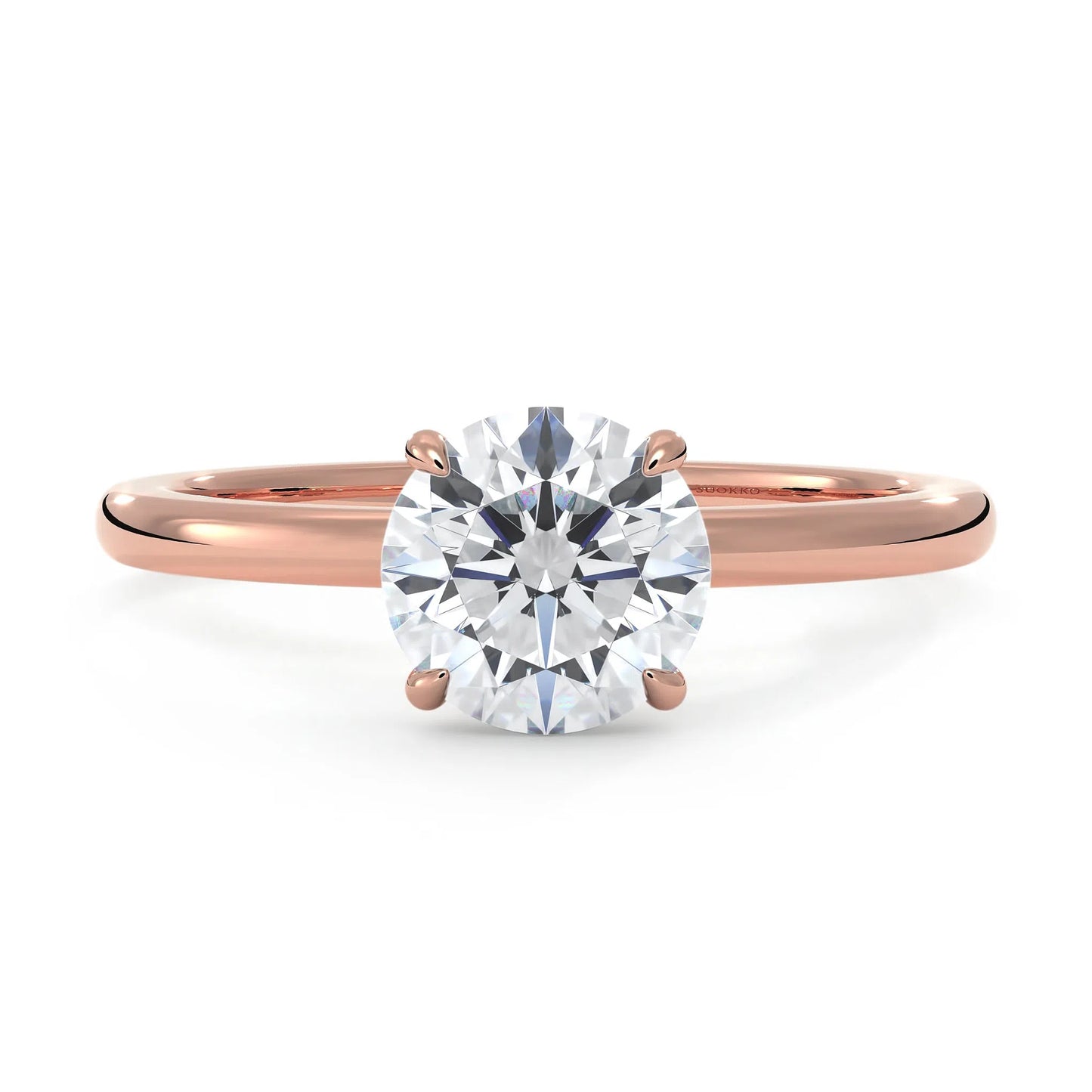 Suokko Timanttikorut -timanttisormus rosakultaa, jossa istutettuna yksi timantti. Tuotekoodi KR19042BR100