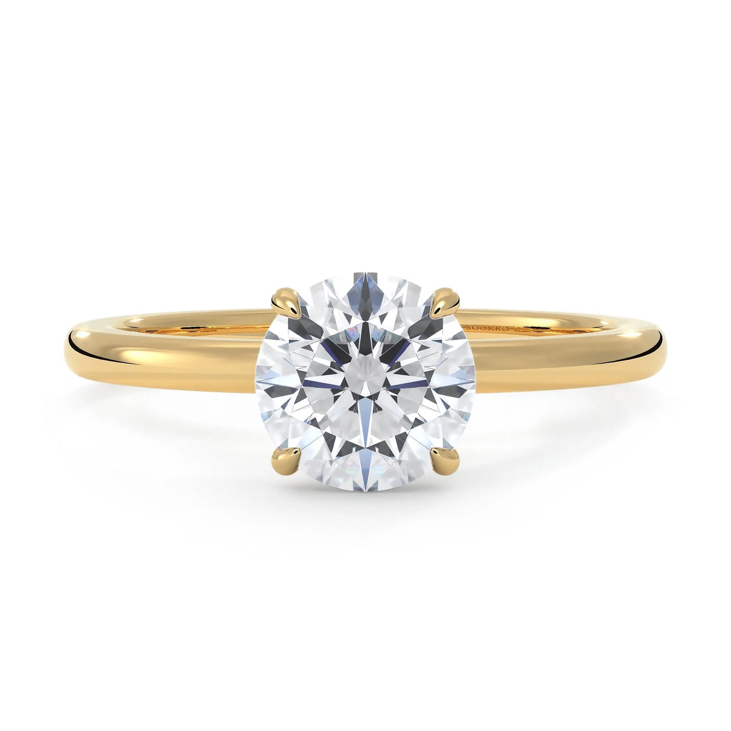 Suokko Timanttikorut -timanttisormus keltakultaa, jossa istutettuna yksi timantti. Tuotekoodi KR19042BR100