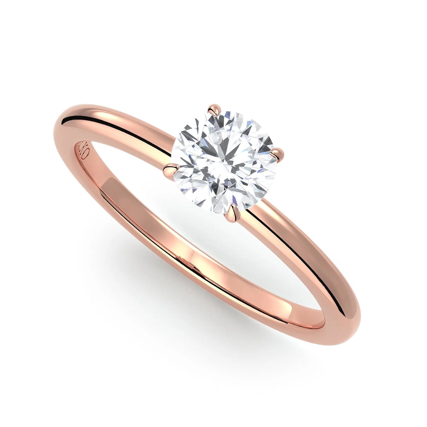 Suokko Timanttikorut -timanttisormus rosakultaa, jossa istutettuna yksi timantti. Tuotekoodi KR19042BR50
