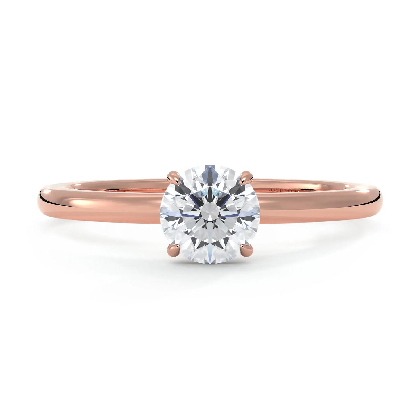 Suokko Timanttikorut -timanttisormus rosakultaa, jossa istutettuna yksi timantti. Tuotekoodi KR19042BR50