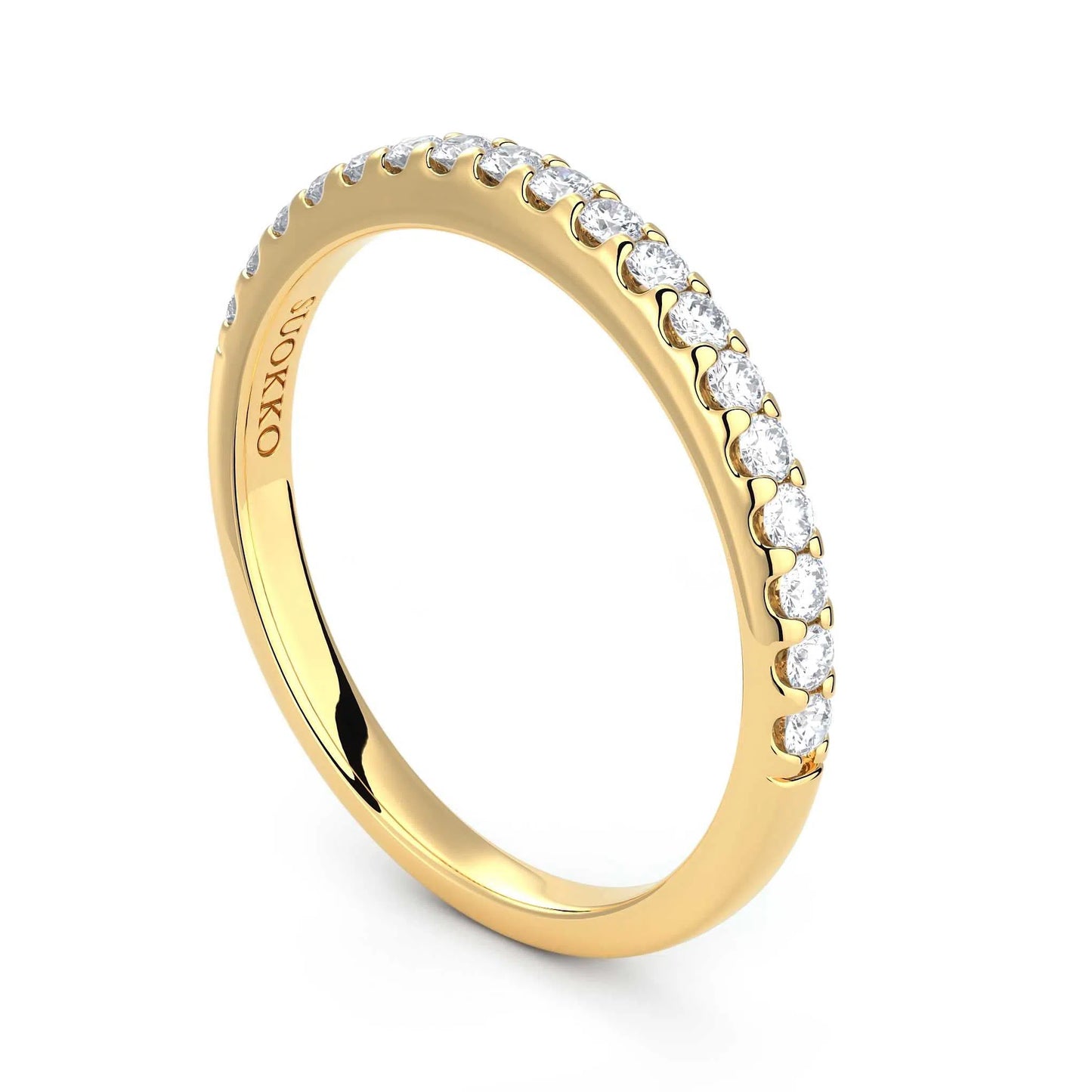 Suokko Timanttikorut -timanttisormus keltakultaa, jossa istutettuna 18 timanttia. Tuotekoodi KR19389B