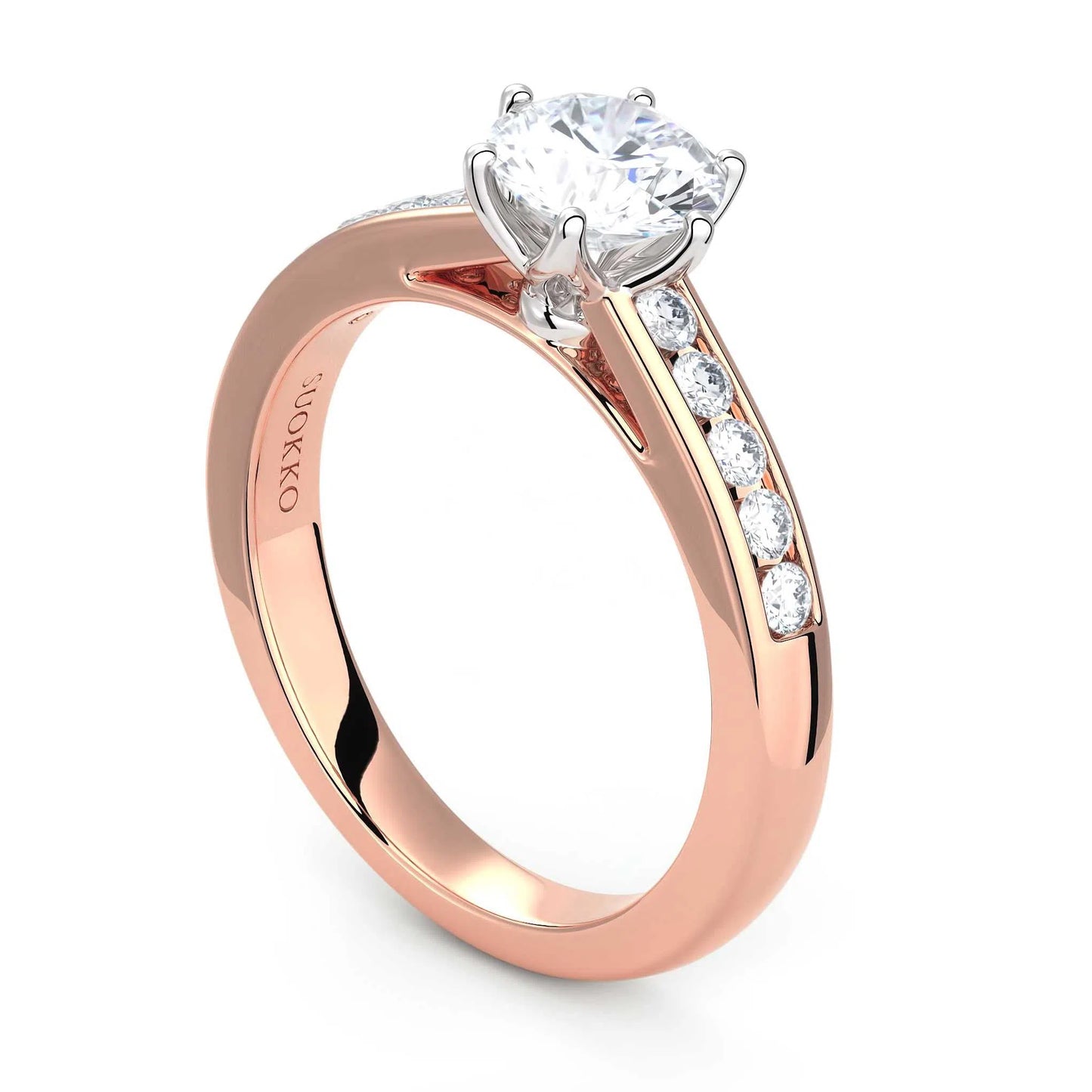 Suokko Timanttikorut -timanttisormus rosakultaa, jossa istutettuna 11 timanttia. Tuotekoodi KR19558BR100