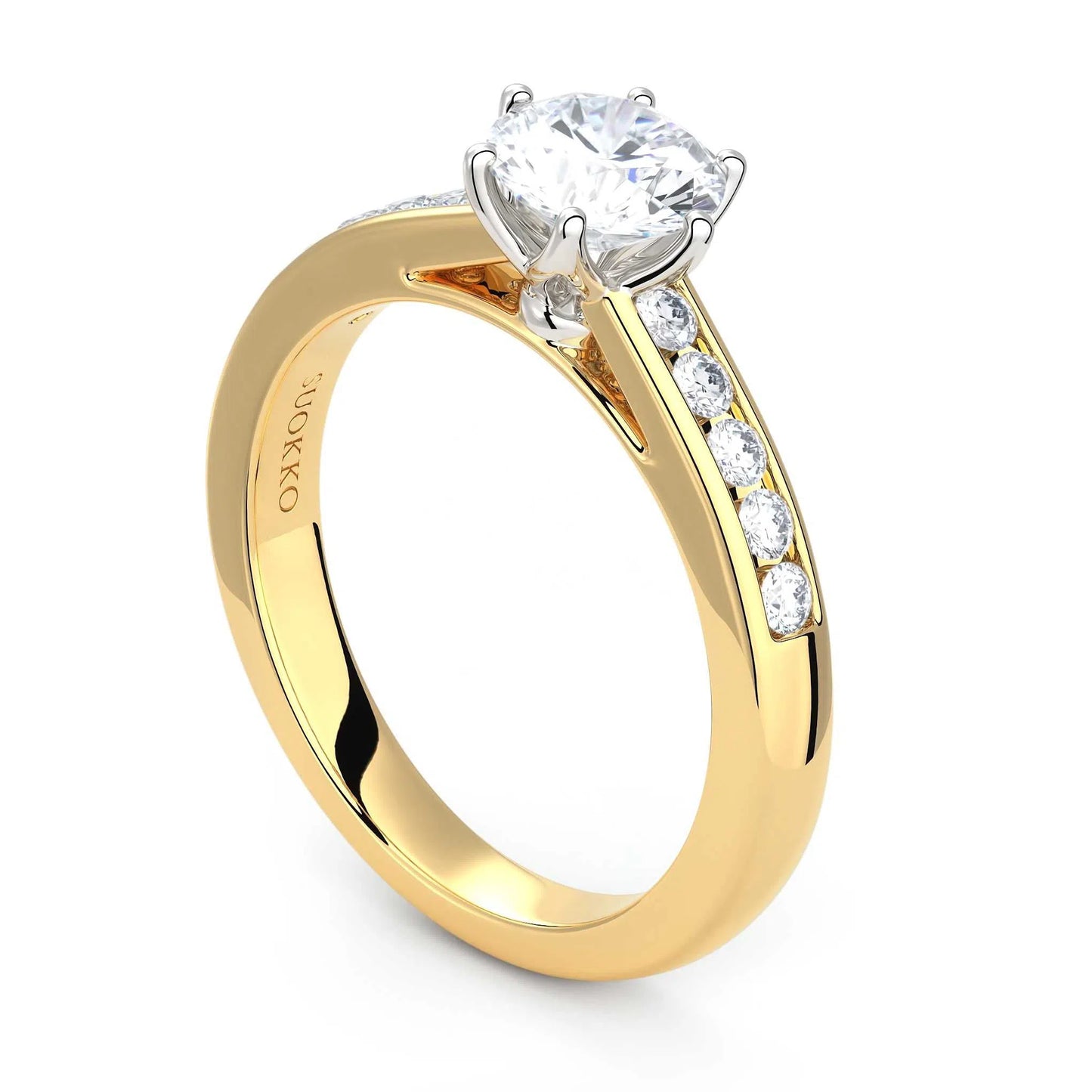 Suokko Timanttikorut -timanttisormus keltakultaa, jossa istutettuna 11 timanttia. Tuotekoodi KR19558BR100