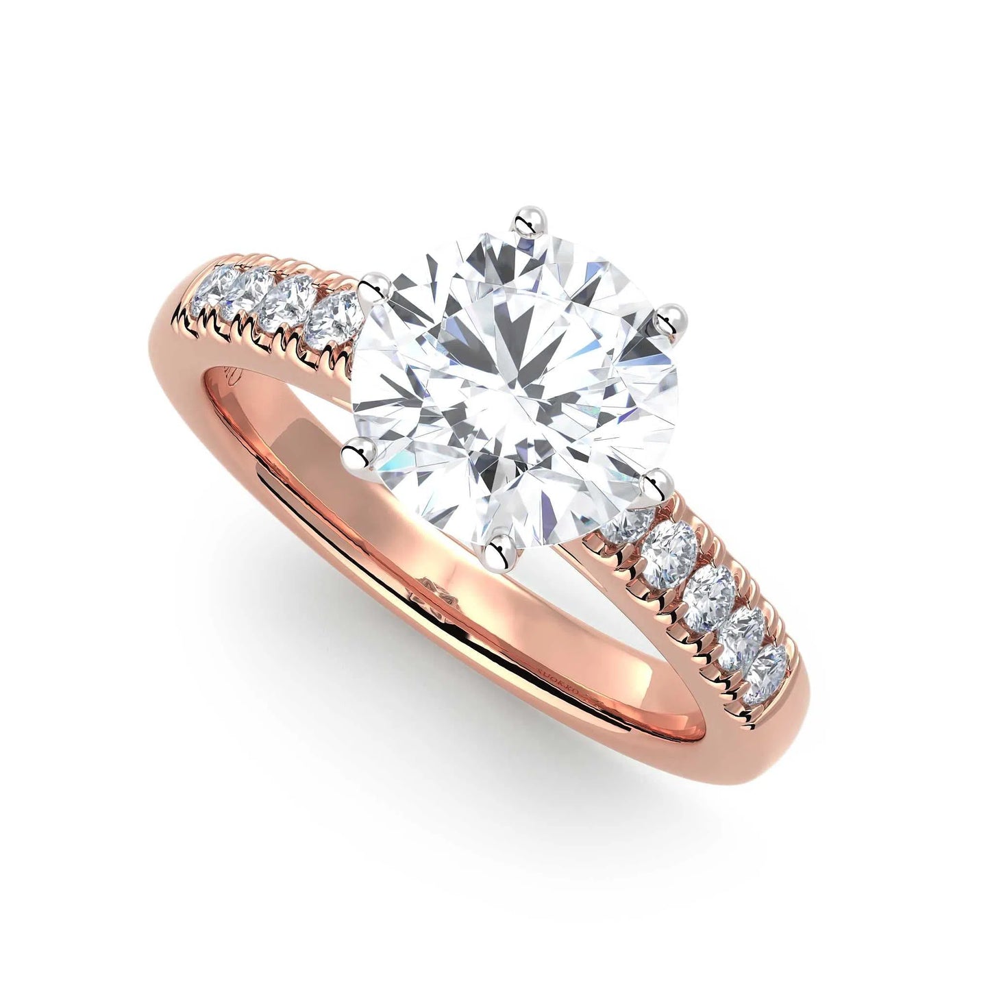 Suokko Timanttikorut -timanttisormus rosakultaa, jossa istutettuna 11 timanttia. Tuotekoodi KR19559BR250