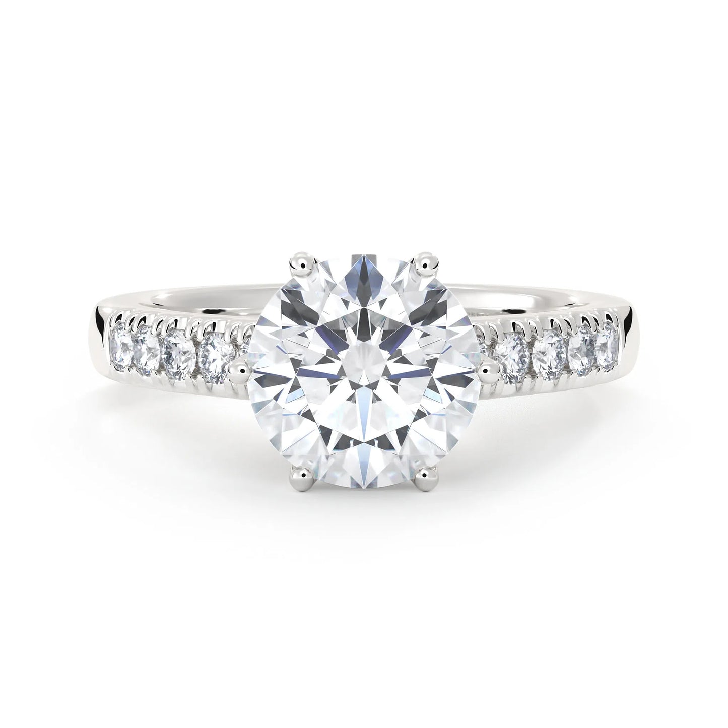 Timanttikorut -timanttisormus valkoultaa, jossa istutettuna 11 timanttia. Tuotekoodi KR19559BR250