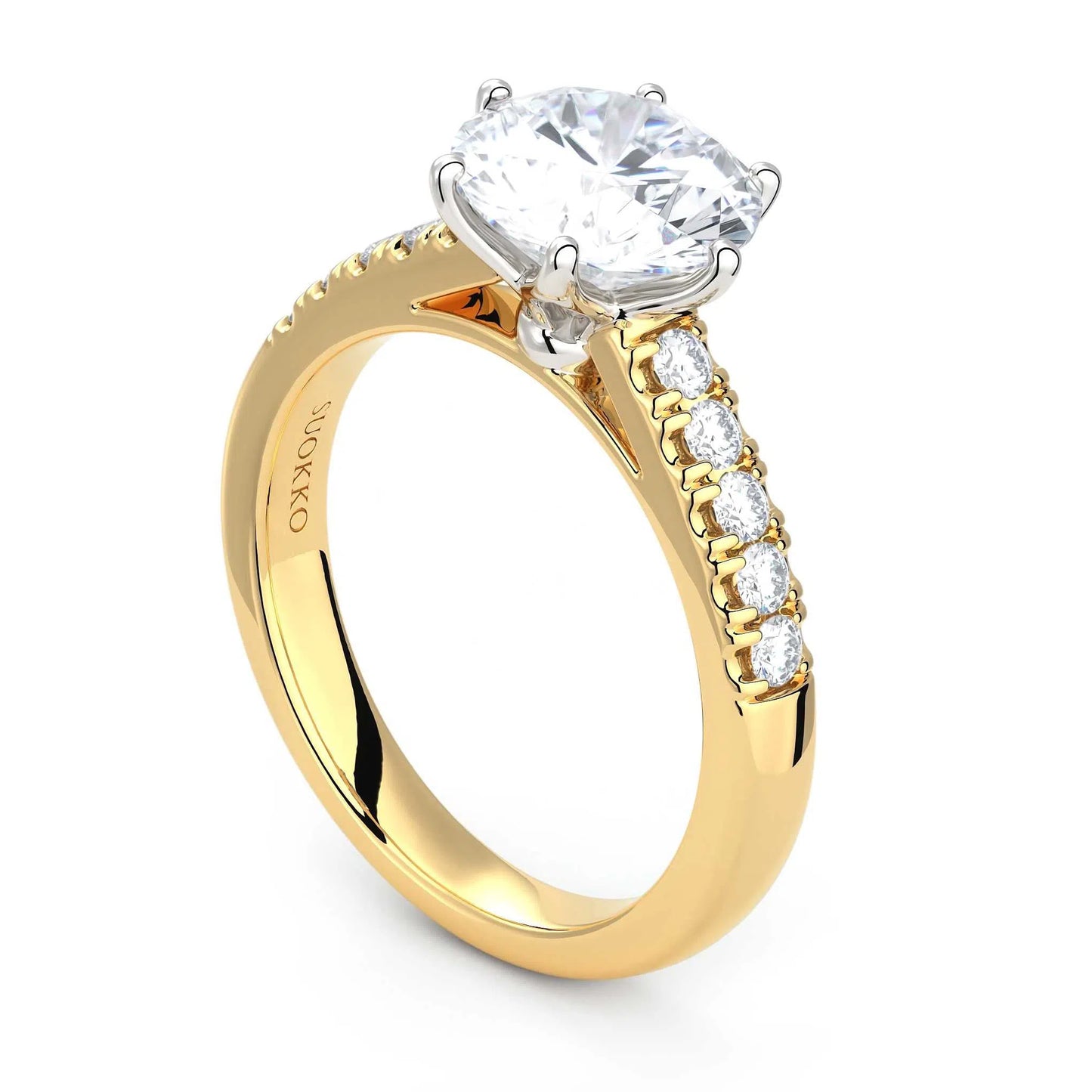 Suokko Timanttikorut -timanttisormus keltakultaa, jossa istutettuna 11 timanttia. Tuotekoodi KR19559BR250