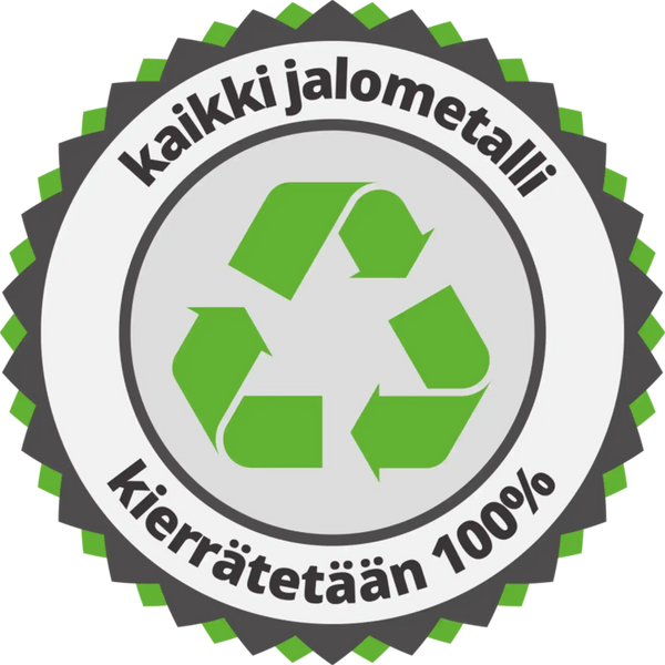Sataprosenttinen kierrätys jalometalleissa