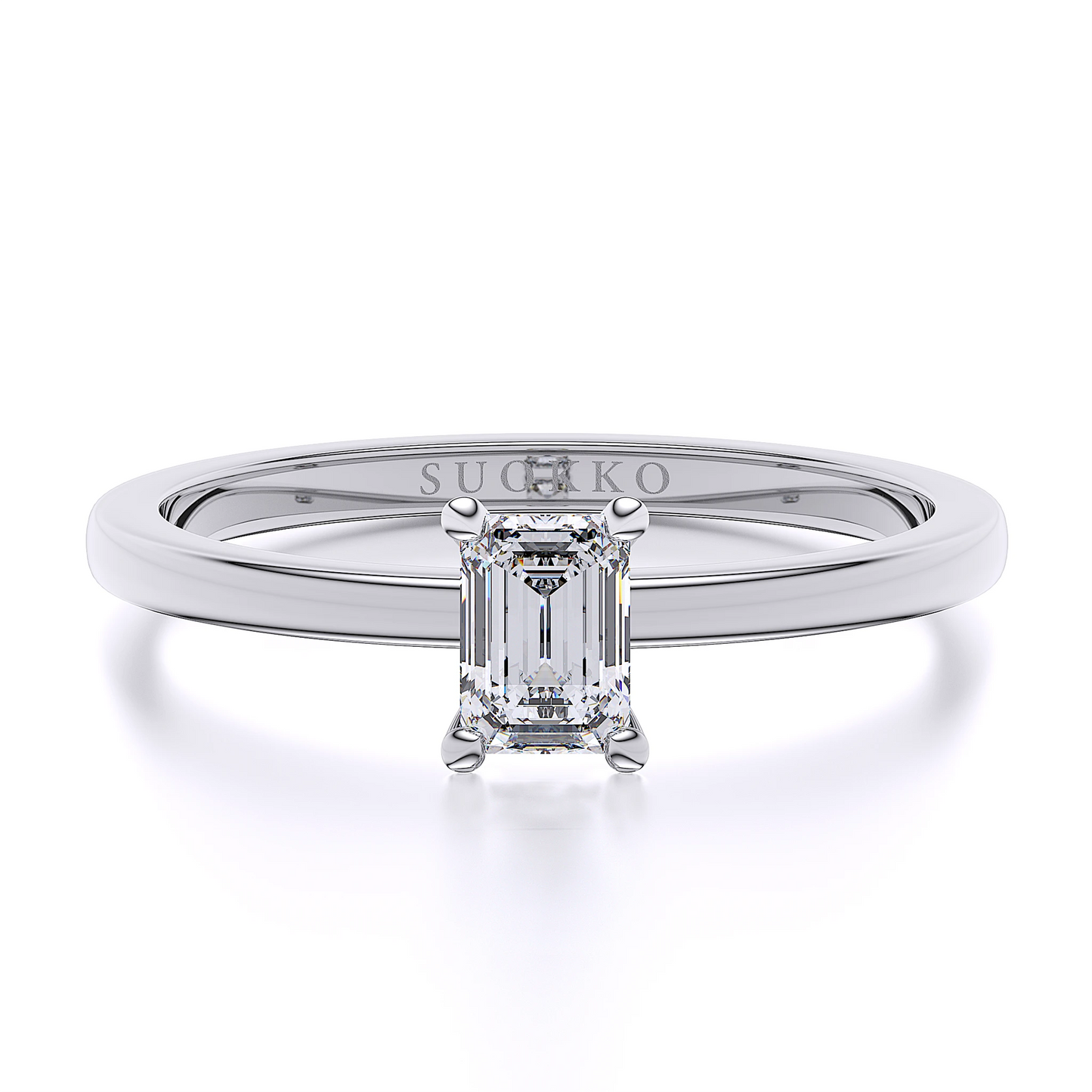 Suokko Timanttikorut -timanttisormus valkokultaa, jossa istutettuna 1 timantti. Tuotekoodi SR005EM50