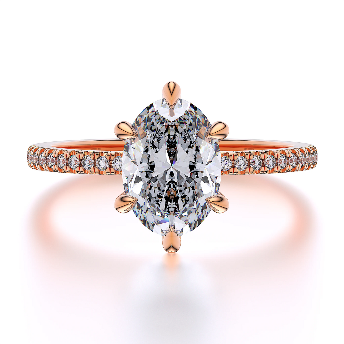 Suokko Timanttikorut -timanttisormus ruusukultaa, jossa istutettuna 23 timanttia. Tuotekoodi SR008OV200