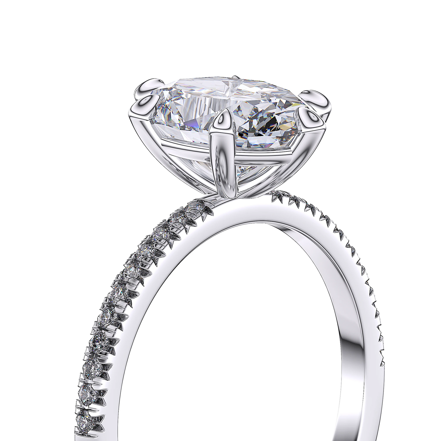 Suokko Timanttikorut -timanttisormus valkokultaa, jossa istutettuna 23 timanttia. Tuotekoodi SR008OV200