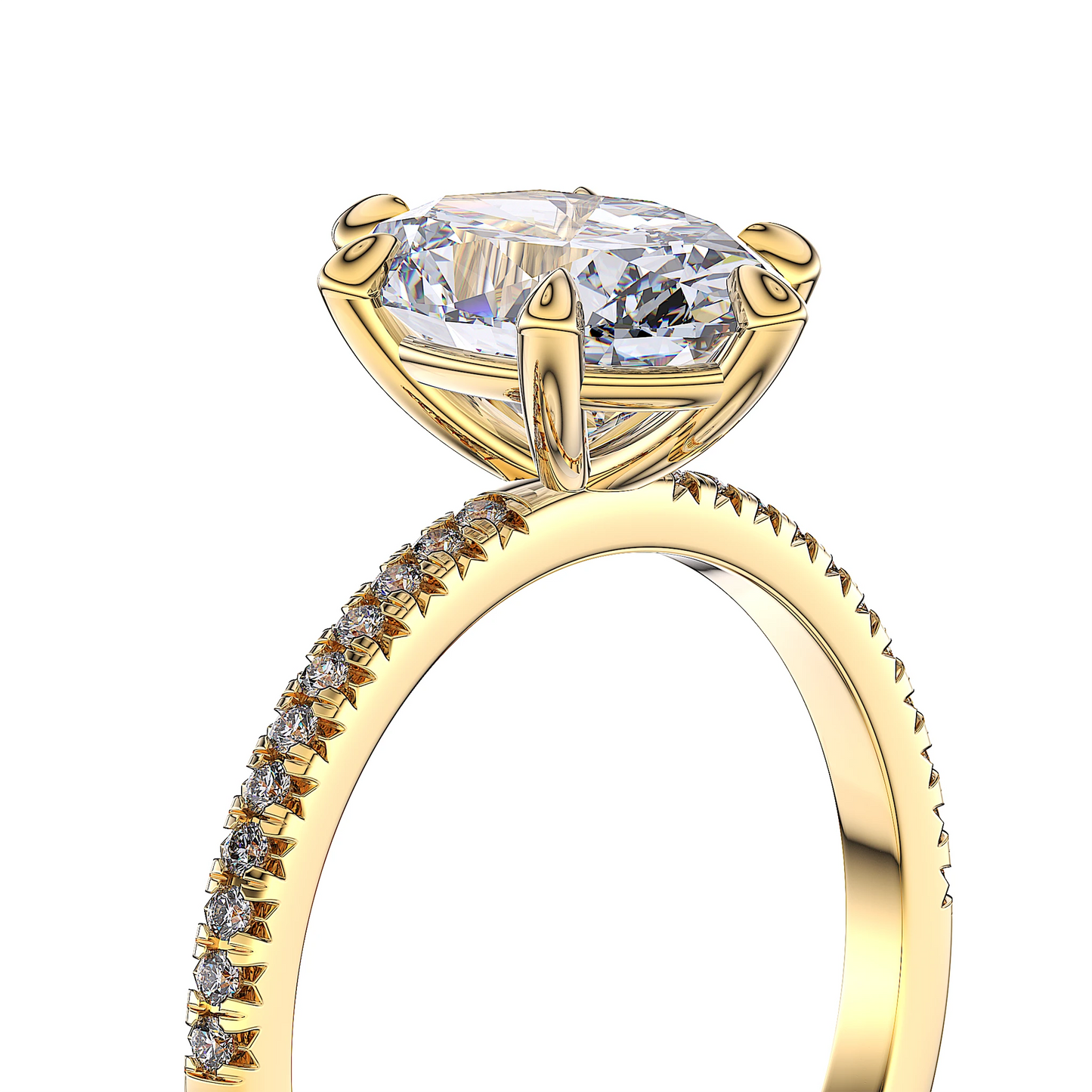 Suokko Timanttikorut -timanttisormus keltakultaa, jossa istutettuna 23 timanttia. Tuotekoodi SR008OV200