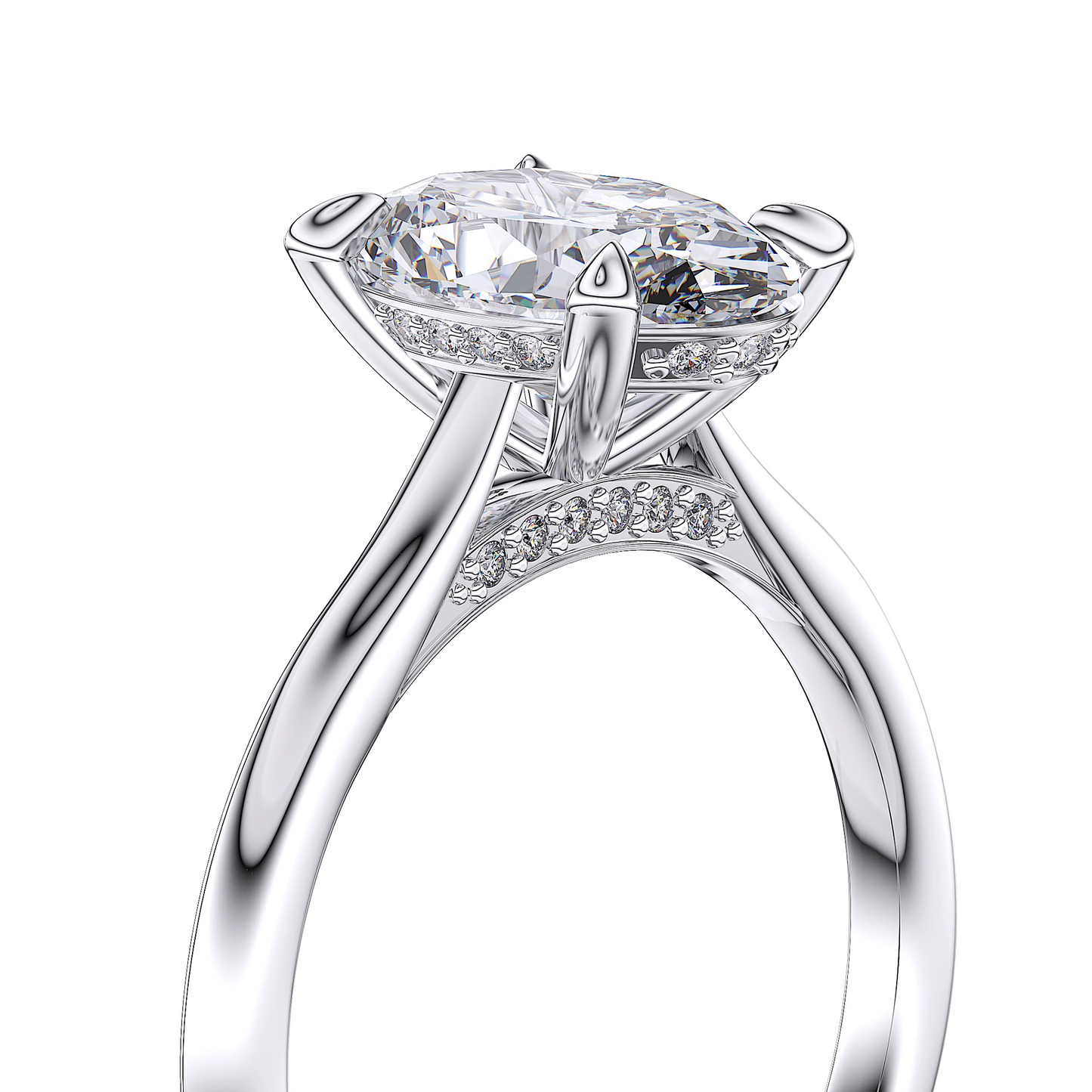 Suokko Timanttikorut -timanttisormus valkokultaa, jossa istutettuna 27 timanttia. Tuotekoodi SR020OV200