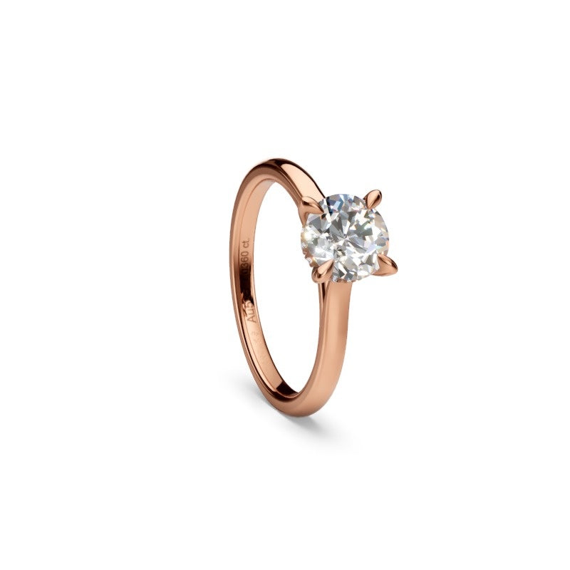 Amanda S A BR100 13 – ruusukultainen solitaire-sormus