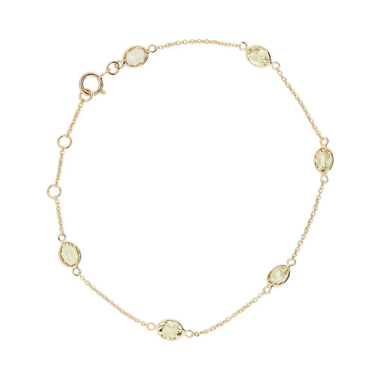 Jalokivirannekoru | 14 ka keltakulta | Sitruunakvartsit | Suokko Jalokivikorut | 55931-QL11