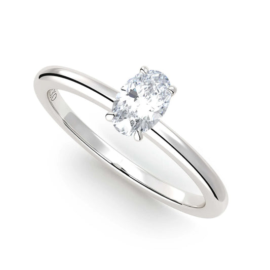 Suokko Timanttikorut -timanttisormus valkokultaa, jossa istutettuna yksi timantti. Tuotekoodi KR19041OV50