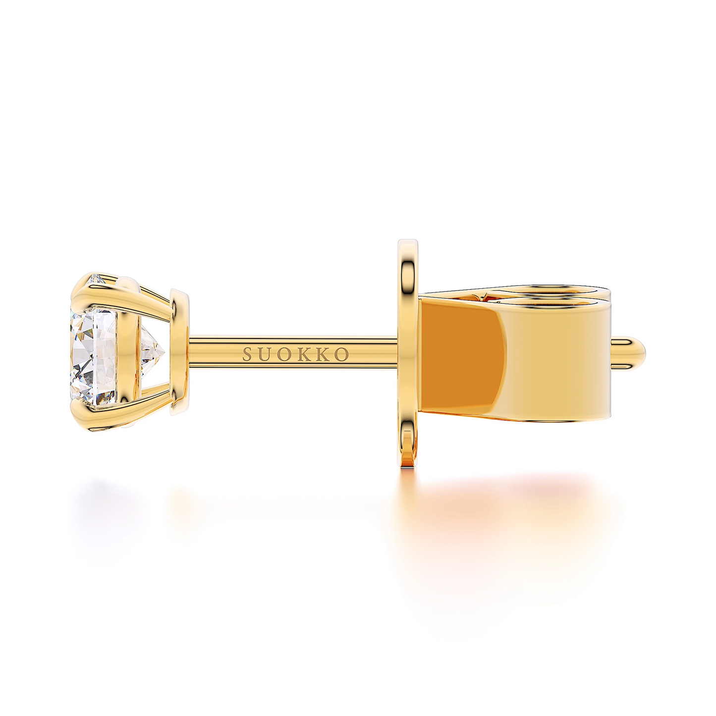 Suokko Timanttikorut -korvakorut keltakultaa, joissa istutettuna 2 timanttia. Tuotekoodi SE080BR20