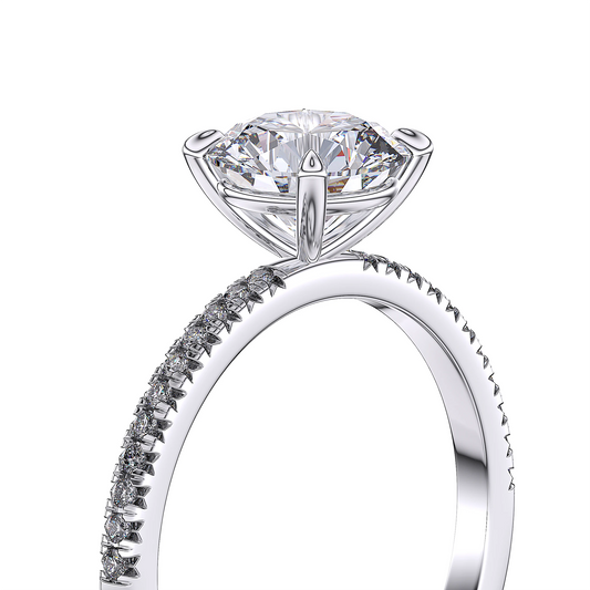 Suokko Timanttikorut -timanttisormus valkokultaa, jossa istutettuna 23 timanttia. Tuotekoodi SR002BR150