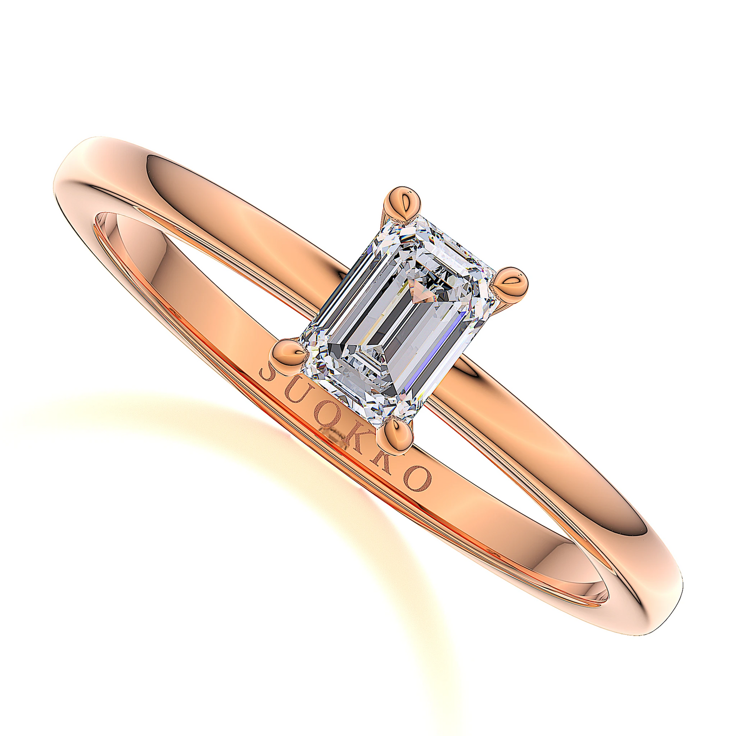 Suokko Timanttikorut -timanttisormus ruusukultaa, jossa istutettuna 1 timantti. Tuotekoodi SR005EM50