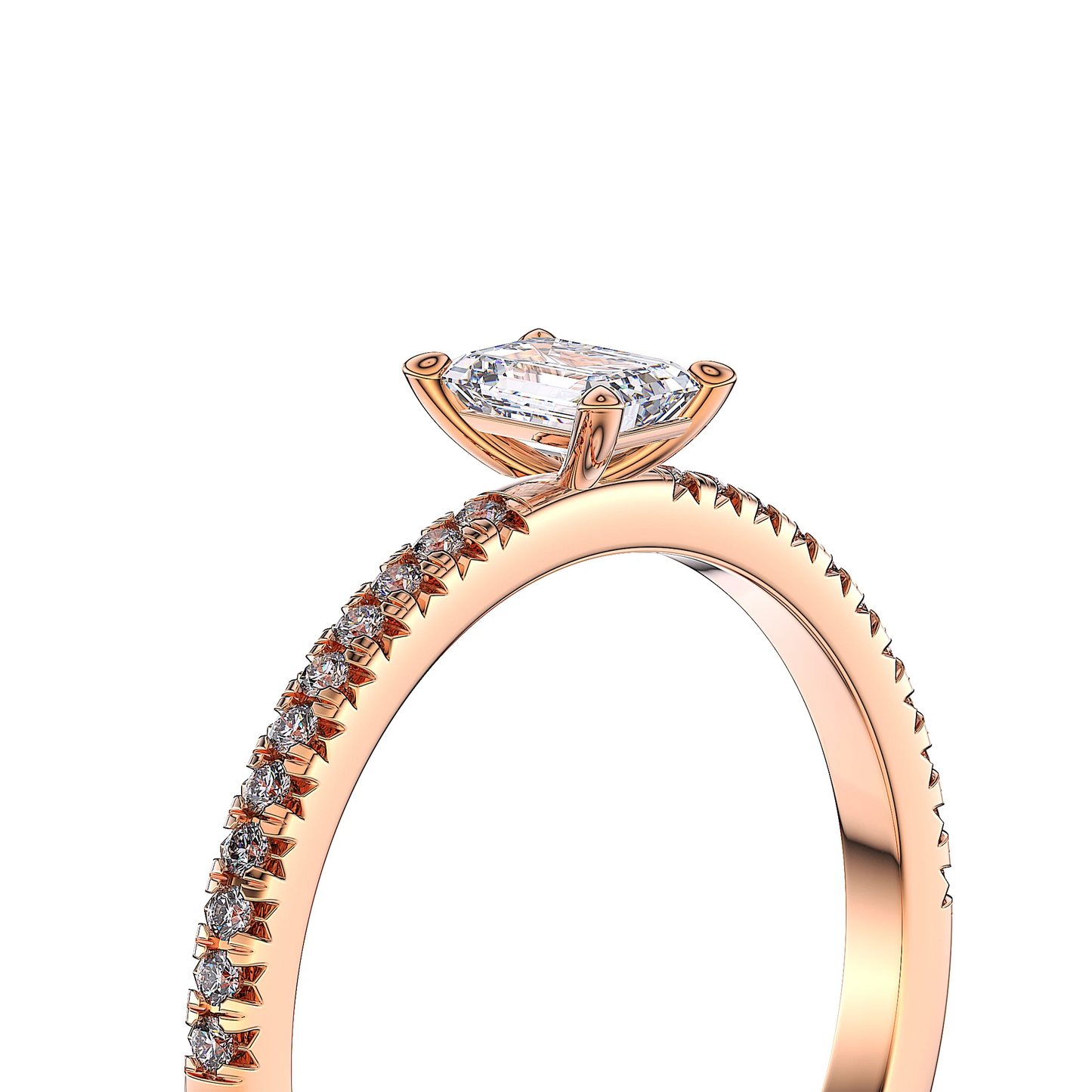 Suokko Timanttikorut -timanttisormus ruusukultaa, jossa istutettuna 23 timanttia. Tuotekoodi SR006EM30