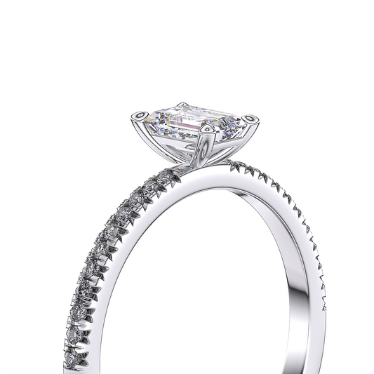 Suokko Timanttikorut -timanttisormus valkokultaa, jossa istutettuna 23 timanttia. Tuotekoodi SR006EM50