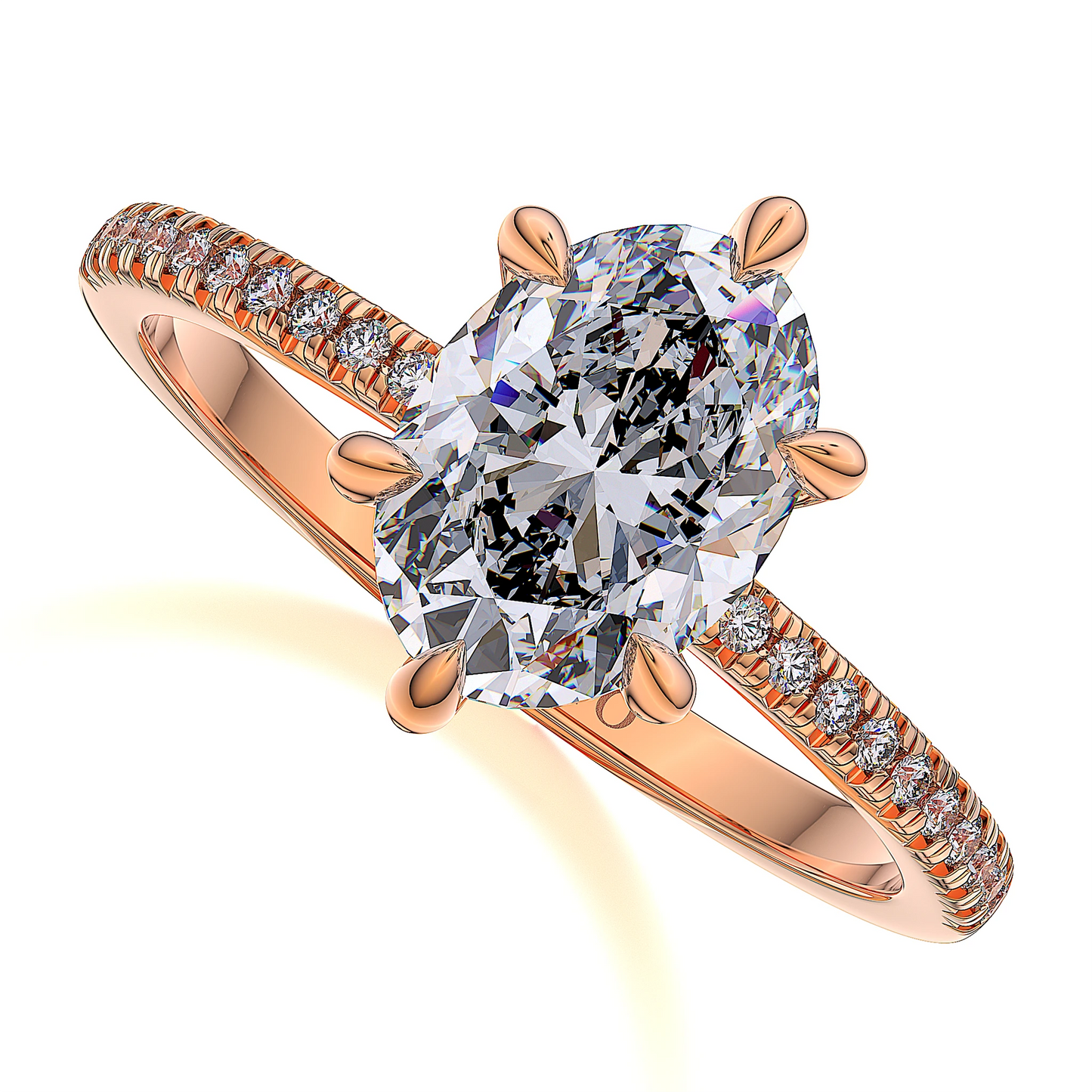 Suokko Timanttikorut -timanttisormus ruusukultaa, jossa istutettuna 23 timanttia. Tuotekoodi SR008OV200