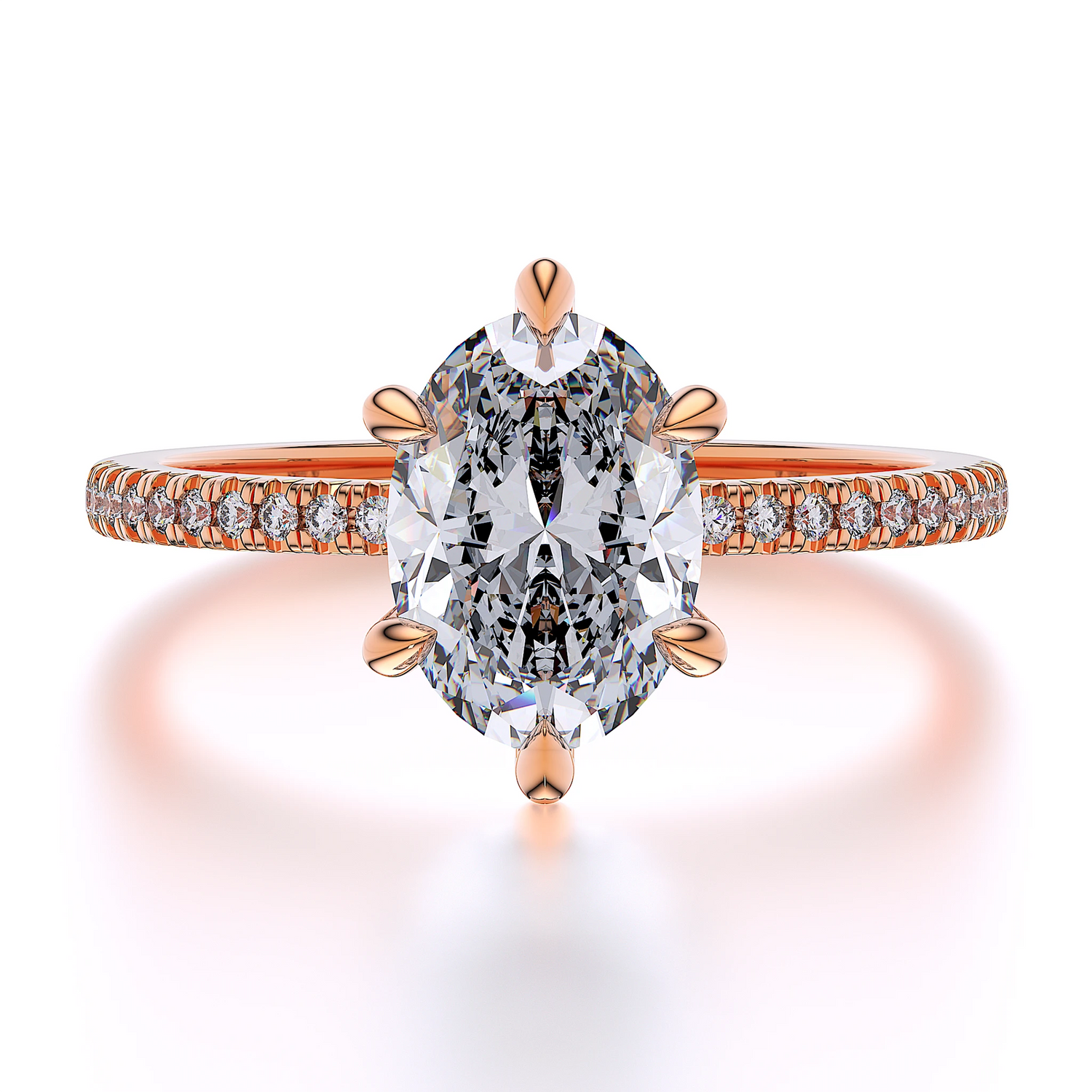 Suokko Timanttikorut -timanttisormus ruusukultaa, jossa istutettuna 23 timanttia. Tuotekoodi SR008OV200