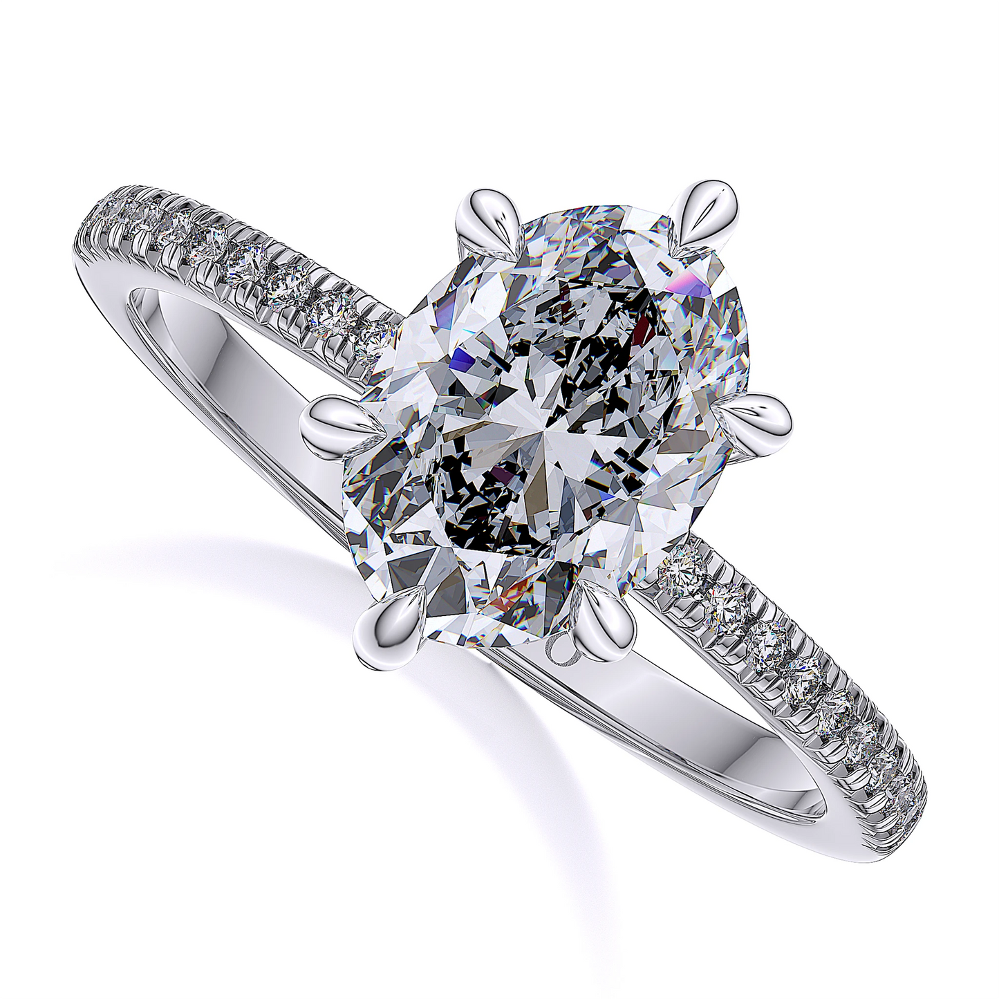 Suokko Timanttikorut -timanttisormus valkokultaa, jossa istutettuna 23 timanttia. Tuotekoodi SR008OV200