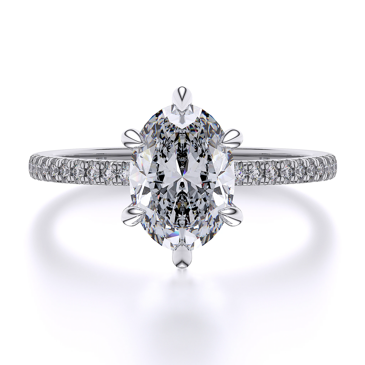 Suokko Timanttikorut -timanttisormus valkokultaa, jossa istutettuna 23 timanttia. Tuotekoodi SR008OV200