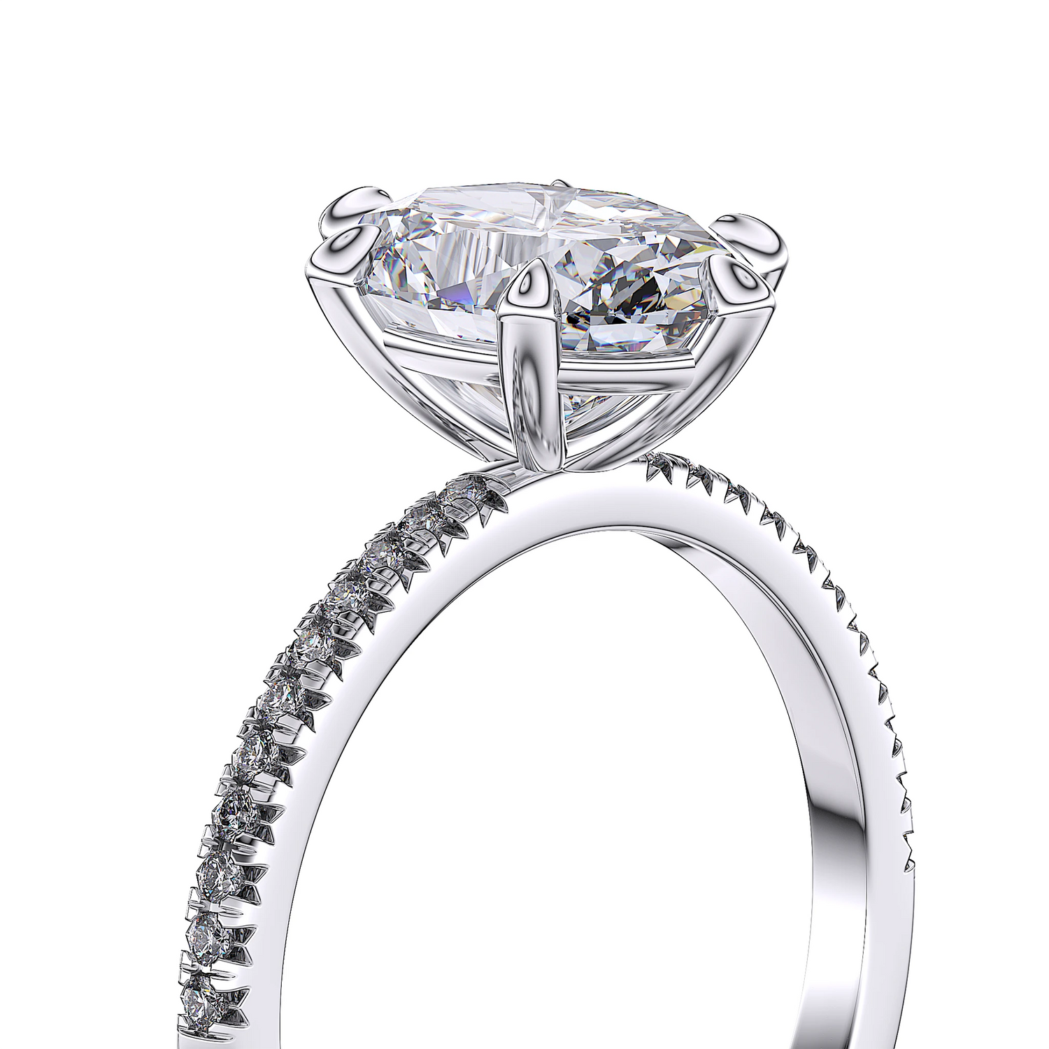 Suokko Timanttikorut -timanttisormus valkokultaa, jossa istutettuna 23 timanttia. Tuotekoodi SR008OV200