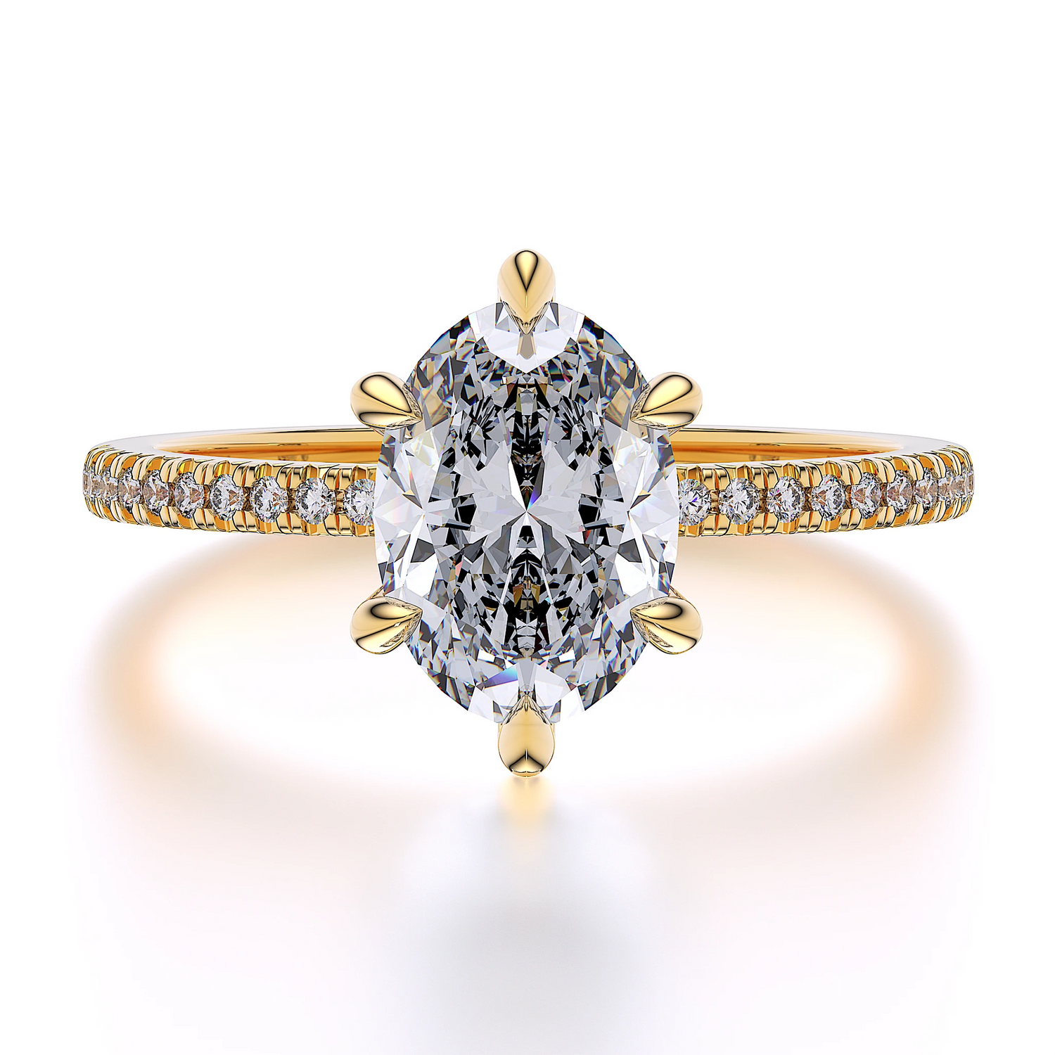 Suokko Timanttikorut -timanttisormus keltakultaa, jossa istutettuna 23 timanttia. Tuotekoodi SR008OV200