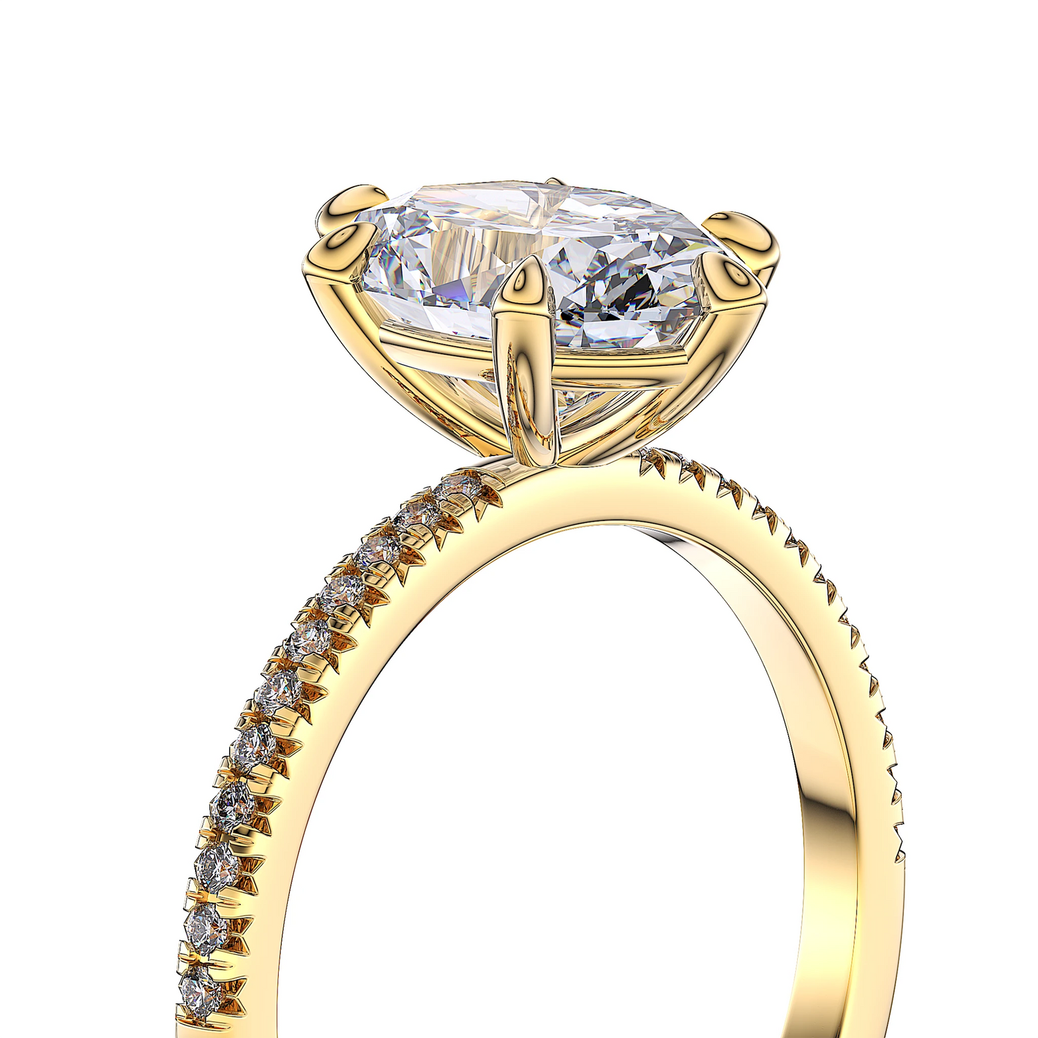 Suokko Timanttikorut -timanttisormus keltakultaa, jossa istutettuna 23 timanttia. Tuotekoodi SR008OV200