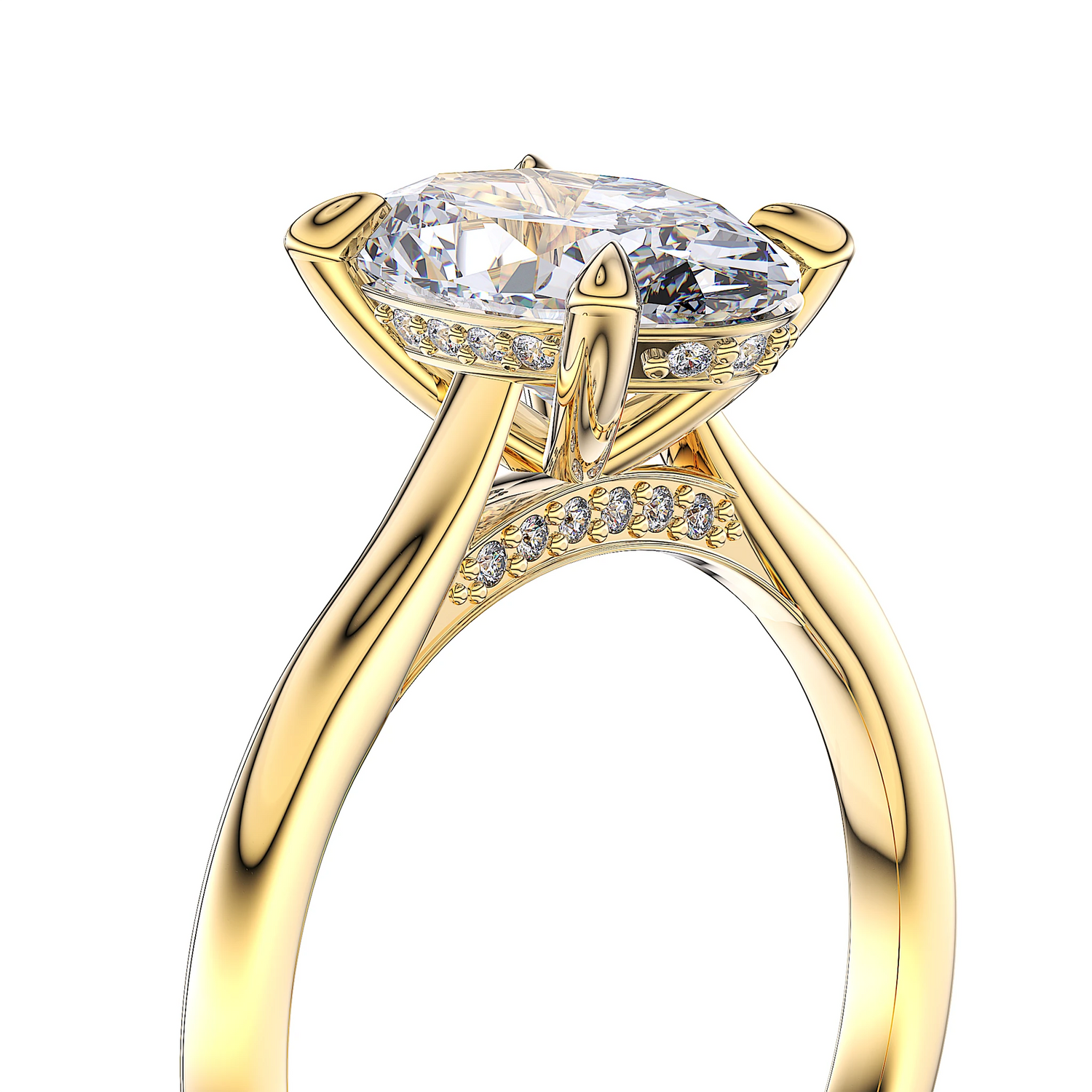 Suokko Timanttikorut -timanttisormus keltakultaa, jossa istutettuna 27 timanttia. Tuotekoodi SR020OV200