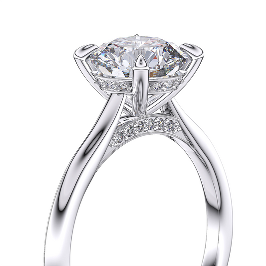 Suokko Timanttikorut -timanttisormus valkokultaa, jossa istutettuna 25 timanttia. Tuotekoodi SR221BR200