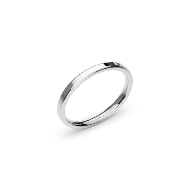 Harju – platinainen sormus, sivulta