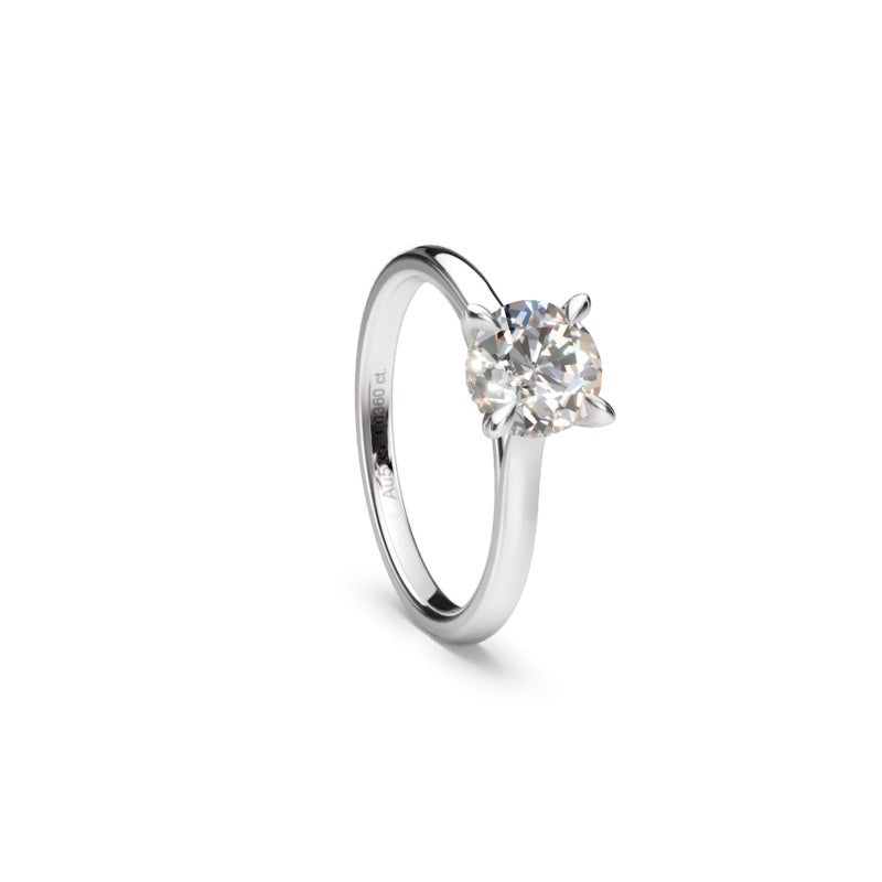 Amanda S A BR100 13 – valkokultainen solitaire-sormus