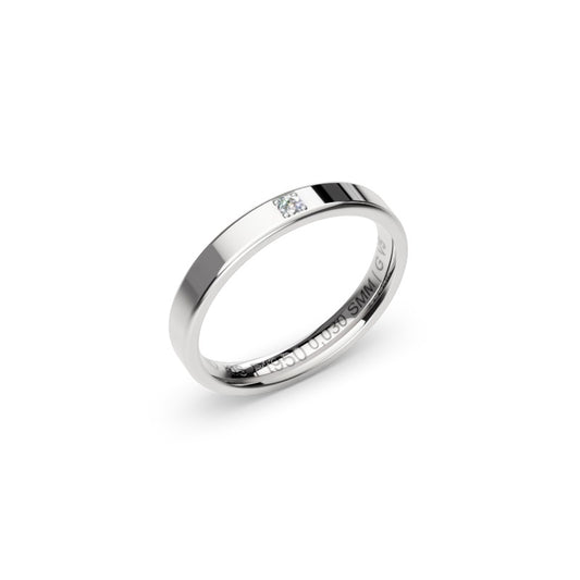 Harju – platinainen timanttisormus, sivulta