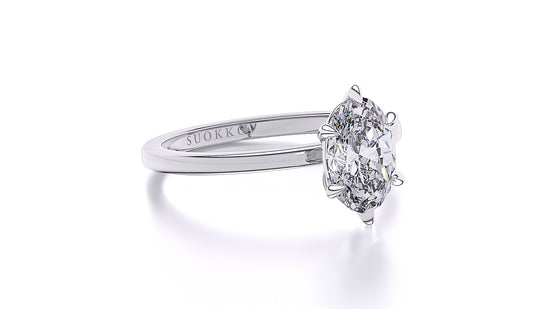 Suokko Timanttikorut -timanttisormus valkokultaa, jossa istutettuna 1 timantti. Tuotekoodi SR007OV150