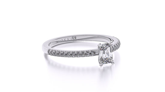 Suokko Timanttikorut -timanttisormus valkokultaa, jossa istutettuna 23 timanttia. Tuotekoodi SR006EM50